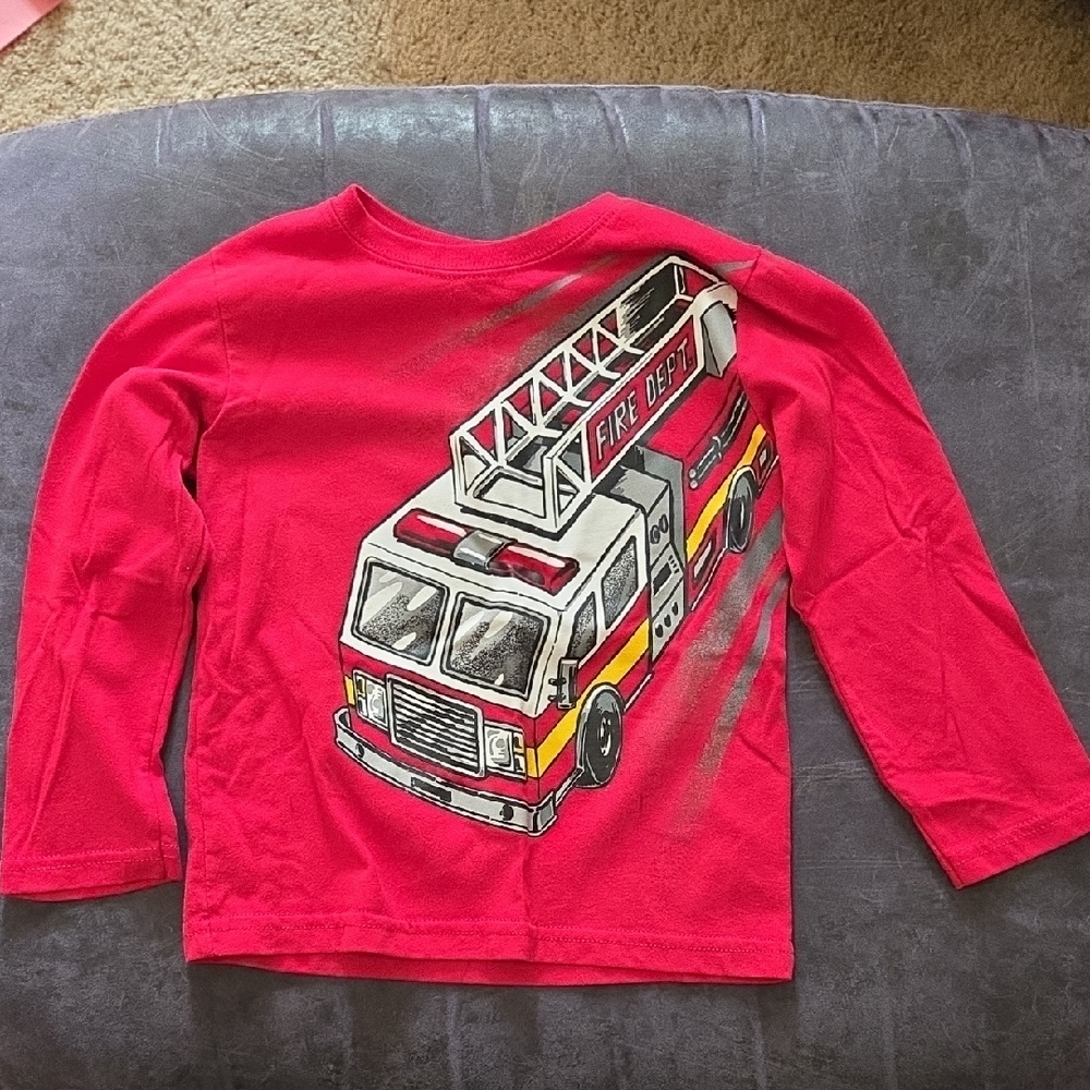 Red Fire Truck Long Sleeve Shirt